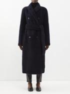 Joseph - Bourdon Double-breasted Shearling Coat - Womens - Navy