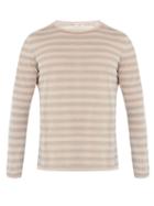 Matchesfashion.com Saint Laurent - Crew Neck Striped Linen And Silk Blend Sweater - Mens - Grey Multi