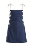 Matchesfashion.com Staud - Raft Linen Blend Mini Dress - Womens - Blue