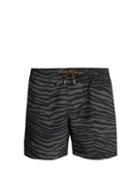 Matchesfashion.com Stella Mccartney - Zebra Print Swim Shorts - Mens - Black Multi