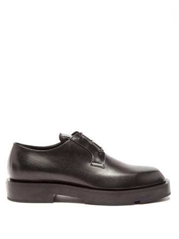 Mens Shoes Givenchy - Logo-plaque Leather Derby Shoes - Mens - Black