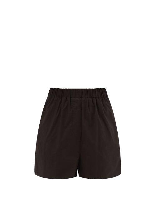 The Frankie Shop - Lui Organic Cotton-poplin Boxer Shorts - Womens - Black