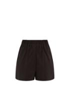 The Frankie Shop - Lui Organic Cotton-poplin Boxer Shorts - Womens - Black