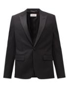 Saint Laurent - Single-breasted Grain De Poudre Tuxedo Jacket - Mens - Black