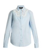 Rochas Lace-insert Stretch-cotton Shirt
