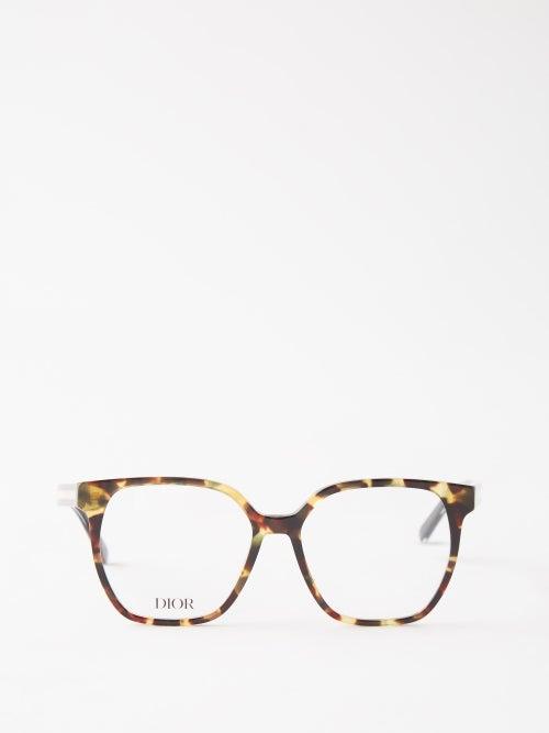 Dior - Diorspirito S3i Square Acetate And Metal Glasses - Womens - Brown Multi
