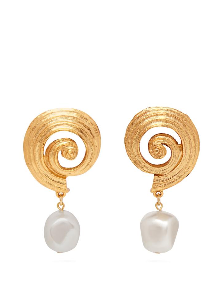 Oscar De La Renta Shell And Faux-pearl Earrings