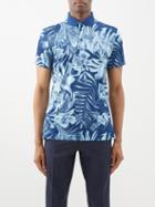 J.lindeberg - Martin Cotton-piqu Floral-print Polo Shirt - Mens - Blue Multi