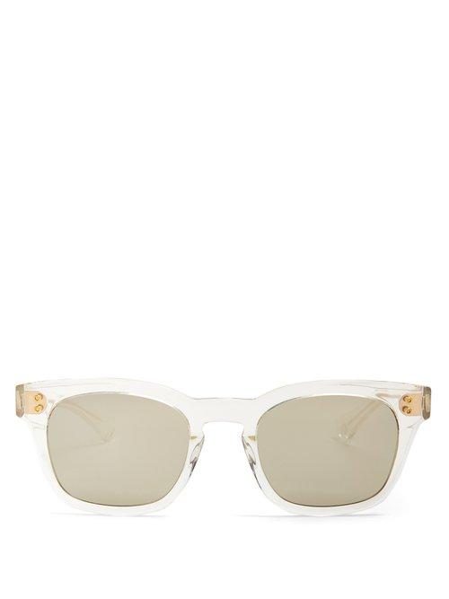 Matchesfashion.com Dita Eyewear - Mann Square Frame Acetate Sunglasses - Mens - Clear