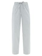 Ladies Lingerie Tekla - Striped Organic-cotton Poplin Pyjama Trousers - Womens - Blue Stripe