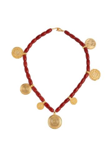 Matchesfashion.com Joelle Kharrat - Moneta Coral And Gold Plated Choker - Womens - Pink