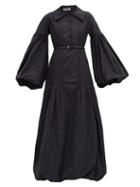 Matchesfashion.com Jil Sander - Balloon-sleeve Taffeta Dress - Womens - Black