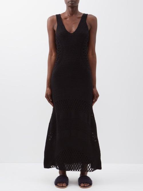 Gabriela Hearst - Ocon Crocheted Maxi Dress - Womens - Black