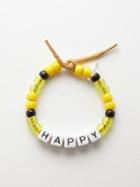 Lauren Rubinski - Happy Bead And Lurex Bracelet - Womens - Yellow