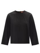 Matchesfashion.com Albus Lumen - Side-slit Cotton-poplin Top - Womens - Black