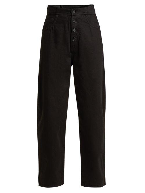 Matchesfashion.com Mm6 Maison Margiela - High Rise Exposed Button Jeans - Womens - Black