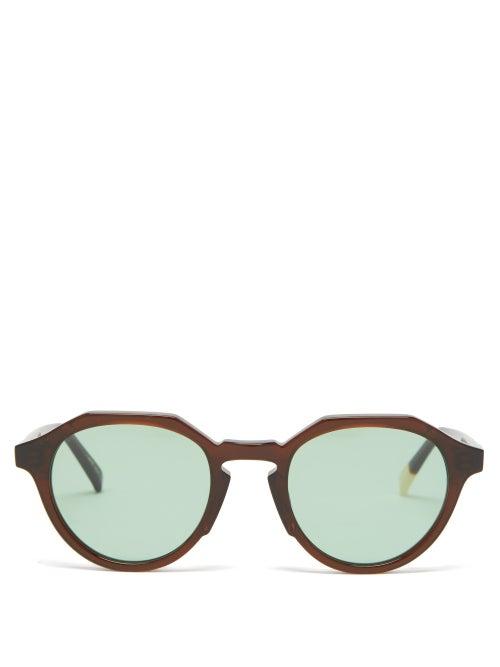 817 Blanc Lnt - Round Acetate Sunglasses - Mens - Brown