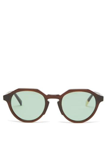 817 Blanc Lnt - Round Acetate Sunglasses - Mens - Brown