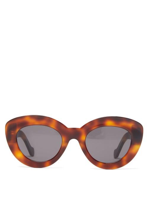 Loewe - Cat-eye Tortoiseshell-acetate Sunglasses - Womens - Tortoiseshell