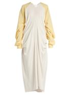 Matchesfashion.com Jw Anderson - Draped Crepe Dress - Womens - Yellow White