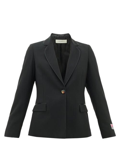 Matchesfashion.com Golden Goose - Venice Logo-patch Single-breasted Wool Blazer - Womens - Black