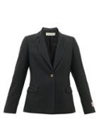 Matchesfashion.com Golden Goose - Venice Logo-patch Single-breasted Wool Blazer - Womens - Black