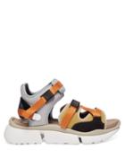 Matchesfashion.com Chlo - Sonnie Raised Sole Mesh And Suede Trainer Sandals - Womens - Grey Multi