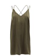Skin - Tori Silk-blend Nightdress - Womens - Khaki