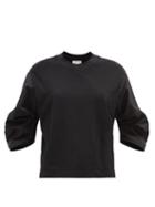 Alexander Mcqueen - Puff-sleeves Cotton-jersey Sweatshirt - Womens - Black