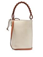Matchesfashion.com Loewe - Gate Braided Handle Leather Bucket Bag - Womens - White