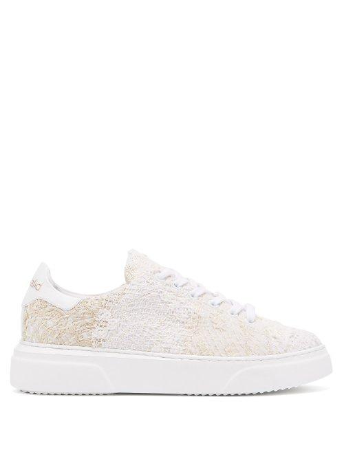 Matchesfashion.com By Walid - 19th Century French Lace Low Top Trainers - Womens - Ivory