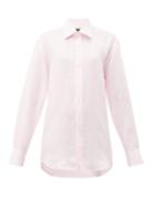Matchesfashion.com Emma Willis - Jermyn Slubbed Linen Shirt - Womens - Light Pink
