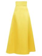 Matchesfashion.com Sara Battaglia - A-line Satin Maxi Skirt - Womens - Yellow