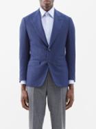 Thom Sweeney - Single-breasted Wool Suit Blazer - Mens - Blue