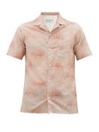 Matchesfashion.com Officine Gnrale - Dario Palm-print Cotton Shirt - Mens - Pink Multi