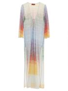 Matchesfashion.com Missoni Mare - Lace-up V-neck Striped Lam-jacquard Kaftan - Womens - Multi