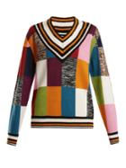 House Of Holland Patchwork-knit Cricket Sweater