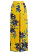 Diane Von Furstenberg Floral-print Wide-leg Twill Trousers