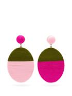 Matchesfashion.com Maryjane Claverol - Sissi Mismatched Drop Clip Earrings - Womens - Pink
