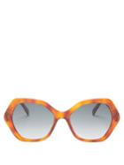 Matchesfashion.com Celine Eyewear - Hexagonal Tortoiseshell-acetate Sunglasses - Womens - Tortoiseshell