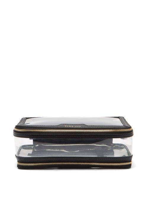 Ladies Accessories Anya Hindmarch - In-flight Leather And Tpu Wash Bag - Womens - Black