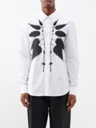 Alexander Mcqueen - Nettle-embroidered Cotton-poplin Shirt - Mens - White Black