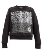 Matchesfashion.com Adidas By Stella Mccartney - Leopard-print Cotton-blend Sweatshirt - Womens - Black