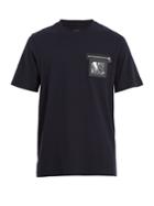 Oamc Window Leather-trimmed Jersey T-shirt