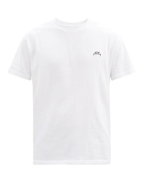 Mens Rtw A-cold-wall* - Logo-embroidered Cotton-jersey T-shirt - Mens - White