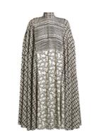 Valentino Geometric-print High-neck Crepe De Chine Dress
