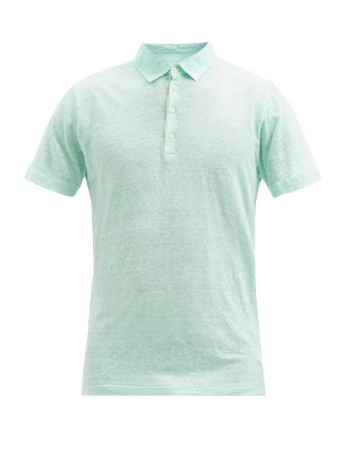 Matchesfashion.com 120% Lino - Linen Polo Shirt - Mens - Green
