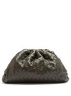 Matchesfashion.com Bottega Veneta - The Pouch Large Intrecciato-leather Clutch Bag - Womens - Dark Green