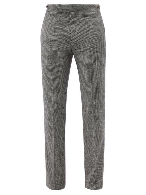 Gabriela Hearst - Sebastian Houndstooth-check Wool Trousers - Mens - Black White