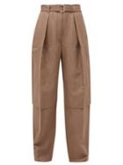 Matchesfashion.com Lemaire - Belted Wool-blend Cargo Trousers - Womens - Brown